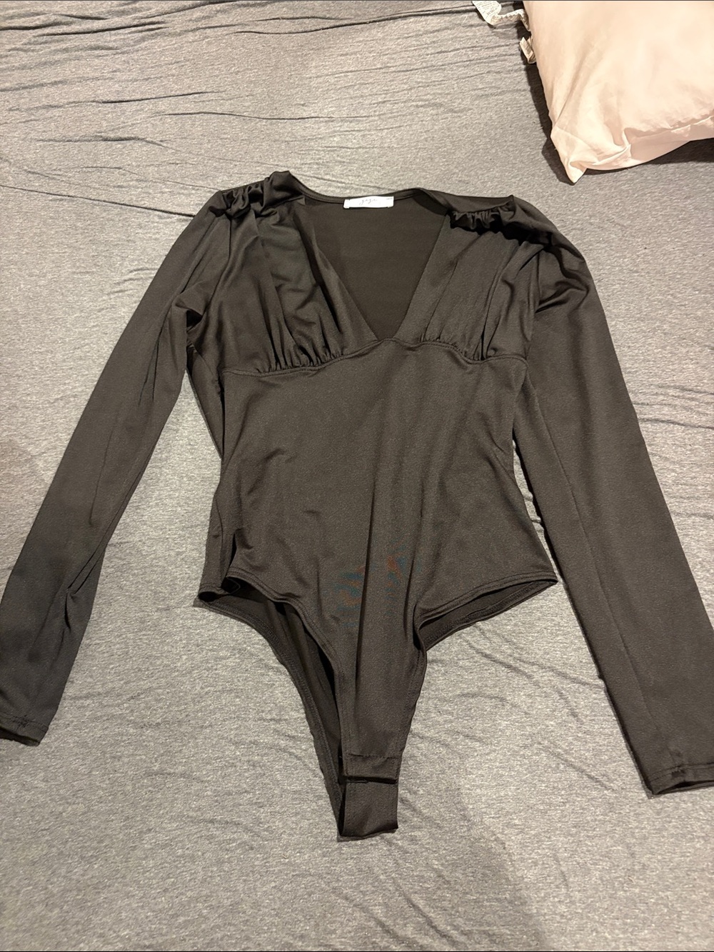gaze Black Long Sleeve V-Neck Kids Bodysuit